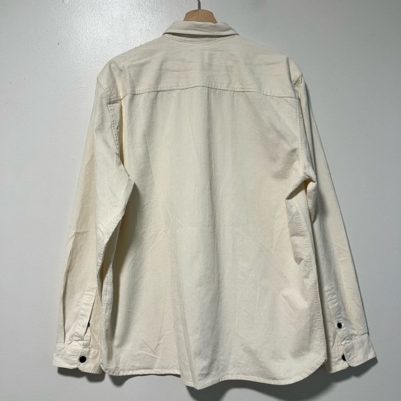 Frank And Oak Men’s Corduroy Overshirt Jacket- L - Cream Casual Utility Style - Picture 13 of 16
